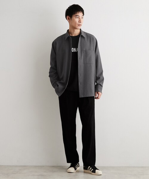 THE SHOP TK (ザ ショップ ティーケー )の「【洗濯機OK】ウールライク 長袖オックスシャツ(シャツ/ブラウス・メンズ・ブラウン系その他/ブラック/チャコールグレー・02/03/04)」の19枚目の写真