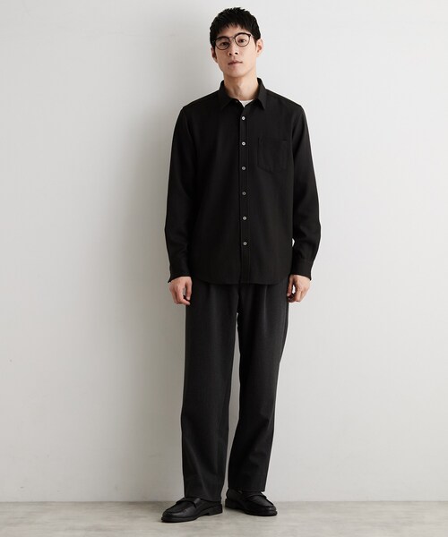 THE SHOP TK (ザ ショップ ティーケー )の「【洗濯機OK】ウールライク 長袖オックスシャツ(シャツ/ブラウス・メンズ・ブラウン系その他/ブラック/チャコールグレー・02/03/04)」の11枚目の写真
