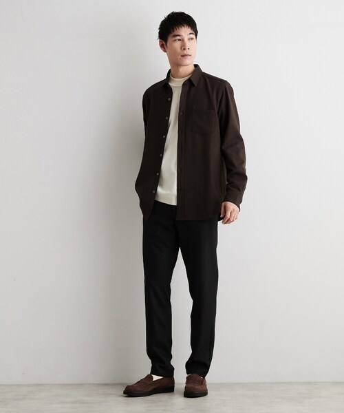 THE SHOP TK (ザ ショップ ティーケー )の「【洗濯機OK】ウールライク 長袖オックスシャツ(シャツ/ブラウス・メンズ・ブラウン系その他/ブラック/チャコールグレー・02/03/04)」の15枚目の写真
