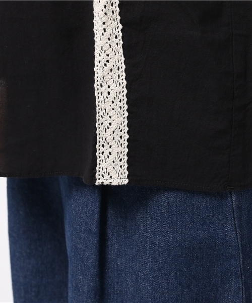 IEDIT（イディット）の「ミルブロウズ　レースアップデザインが女っぽい刺しゅう遣いのギャザーブラウス（シャツ/ブラウス・レディース・ホワイト/ブラック・LARGE/SMALL/X-LARGE/MEDIUM/XX-LARGE）」の8枚目の写真