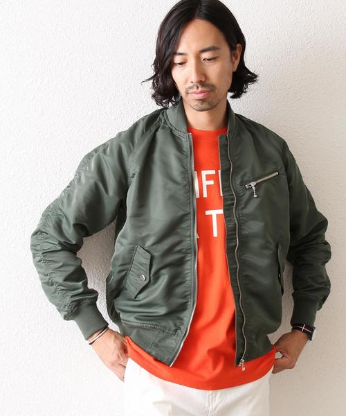 coen(コーエン)の「ナイロンツイルMA-1(MA-1・メンズ・オリーブ/ネイビー・SMALL/MEDIUM/X-LARGE/LARGE)」の2枚目の写真