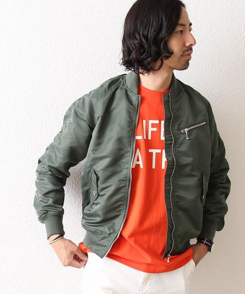 coen(コーエン)の「ナイロンツイルMA-1(MA-1・メンズ・オリーブ/ネイビー・SMALL/MEDIUM/X-LARGE/LARGE)」の3枚目の写真