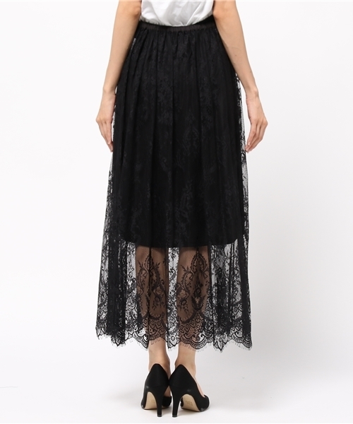 archives（アルシーヴ）の「レースシアー マキシスカート（スカート・レディース・オフホワイト/ピンク/ブラック・MEDIUM）」の6枚目の写真