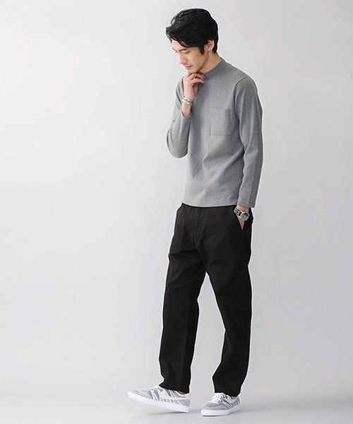 NANO universe(ナノユニバース)の「30/2フライスモックネックPO(Tシャツ/カットソー・メンズ・ブラック/ホワイト/チャコール・LARGE/SMALL/MEDIUM/X-LARGE)」の14枚目の写真