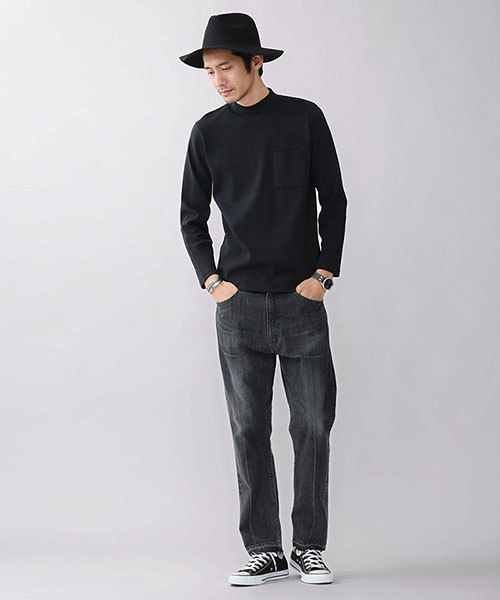 NANO universe(ナノユニバース)の「30/2フライスモックネックPO(Tシャツ/カットソー・メンズ・ブラック/ホワイト/チャコール・LARGE/SMALL/MEDIUM/X-LARGE)」の15枚目の写真