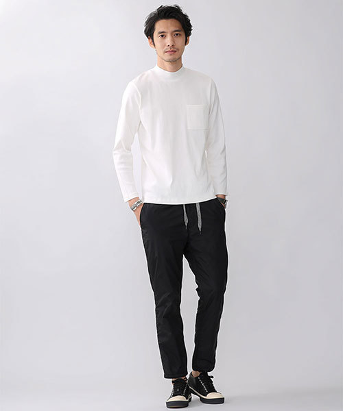 NANO universe(ナノユニバース)の「30/2フライスモックネックPO(Tシャツ/カットソー・メンズ・ブラック/ホワイト/チャコール・LARGE/SMALL/MEDIUM/X-LARGE)」の16枚目の写真