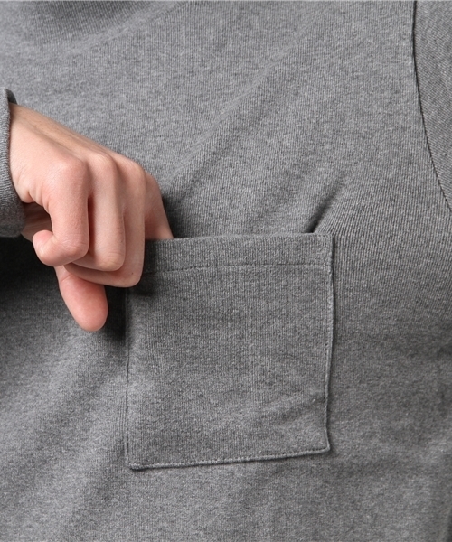 NANO universe(ナノユニバース)の「30/2フライスモックネックPO(Tシャツ/カットソー・メンズ・ブラック/ホワイト/チャコール・LARGE/SMALL/MEDIUM/X-LARGE)」の8枚目の写真