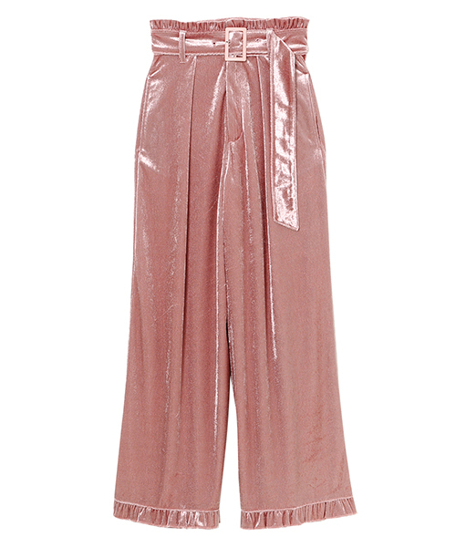 Candy Stripper（キャンディストリッパー）の「BE MINE VELOUR WIDE PANTS（その他パンツ・レディース・ブラック/ライトピンク/ラベンダー/ピンク・1/2）」の4枚目の写真