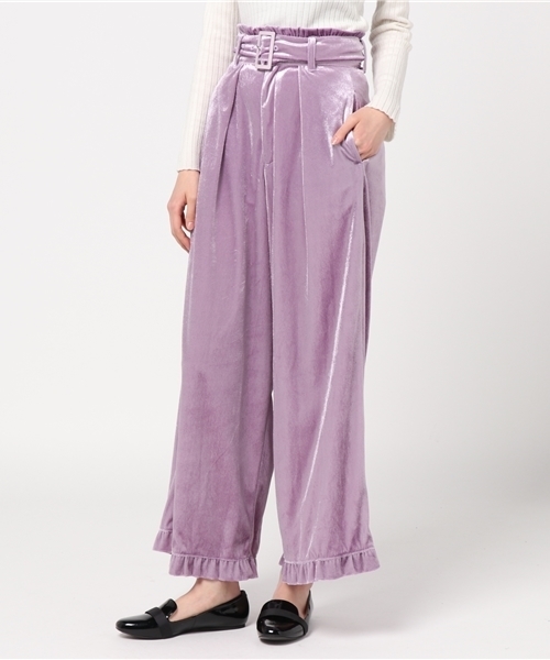 Candy Stripper（キャンディストリッパー）の「BE MINE VELOUR WIDE PANTS（その他パンツ・レディース・ブラック/ライトピンク/ラベンダー/ピンク・1/2）」の15枚目の写真