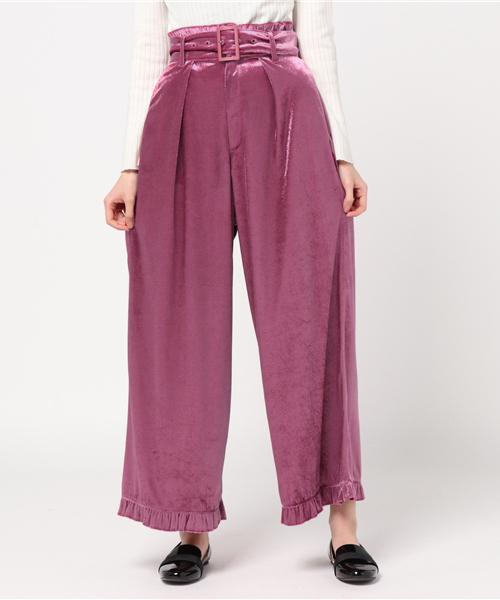 Candy Stripper（キャンディストリッパー）の「BE MINE VELOUR WIDE PANTS（その他パンツ・レディース・ブラック/ライトピンク/ラベンダー/ピンク・1/2）」の16枚目の写真