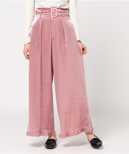 Candy Stripper（キャンディストリッパー）の「BE MINE VELOUR WIDE PANTS（その他パンツ・レディース・ブラック/ライトピンク/ラベンダー/ピンク・1/2）」の17枚目の写真