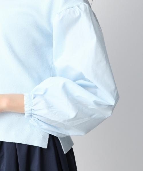 Andemiu（アンデミュウ）の「ソデシャツボリュームニット748010（ニット/セーター・レディース・ライトブルー/ライトグレー/ピンク/ホワイト・FREE）」の9枚目の写真