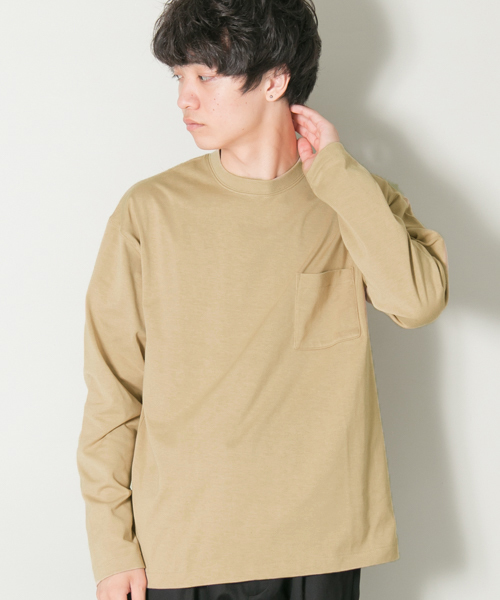 URBAN RESEARCH（アーバンリサーチ）の「ComfortLooseLong-Sleeve T-shirts（Tシャツ/カットソー・メンズ・ベージュ/グリーン/ホワイト/ライトグレー/ピンク・LARGE/MEDIUM）」の4枚目の写真
