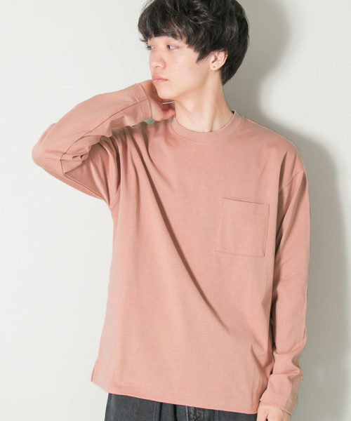URBAN RESEARCH（アーバンリサーチ）の「ComfortLooseLong-Sleeve T-shirts（Tシャツ/カットソー・メンズ・ベージュ/グリーン/ホワイト/ライトグレー/ピンク・LARGE/MEDIUM）」の5枚目の写真