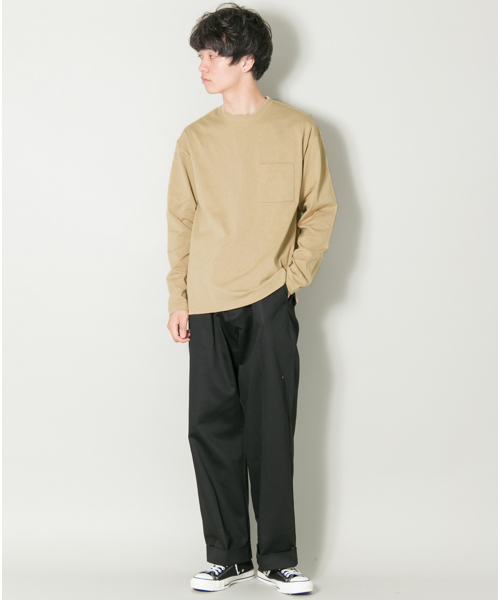 URBAN RESEARCH（アーバンリサーチ）の「ComfortLooseLong-Sleeve T-shirts（Tシャツ/カットソー・メンズ・ベージュ/グリーン/ホワイト/ライトグレー/ピンク・LARGE/MEDIUM）」の9枚目の写真