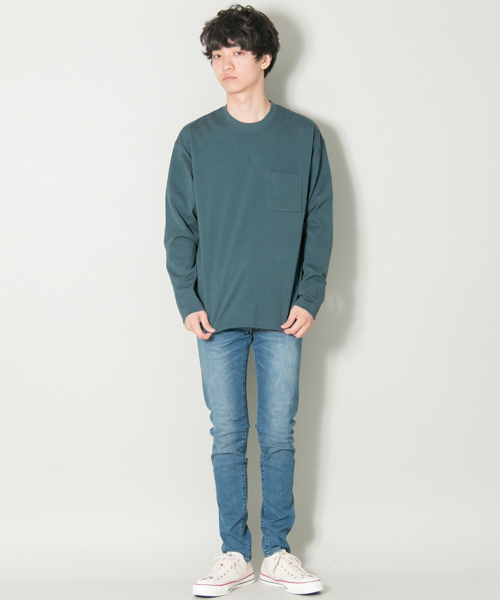 URBAN RESEARCH（アーバンリサーチ）の「ComfortLooseLong-Sleeve T-shirts（Tシャツ/カットソー・メンズ・ベージュ/グリーン/ホワイト/ライトグレー/ピンク・LARGE/MEDIUM）」の11枚目の写真