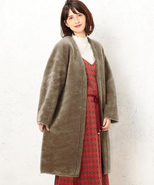 green label relaxing（グリーンレーベルリラクシング）の「CF ボア 2WAY コート LONG ◆（その他アウター・レディース・モカ/ナチュラル・36/38）」の17枚目の写真