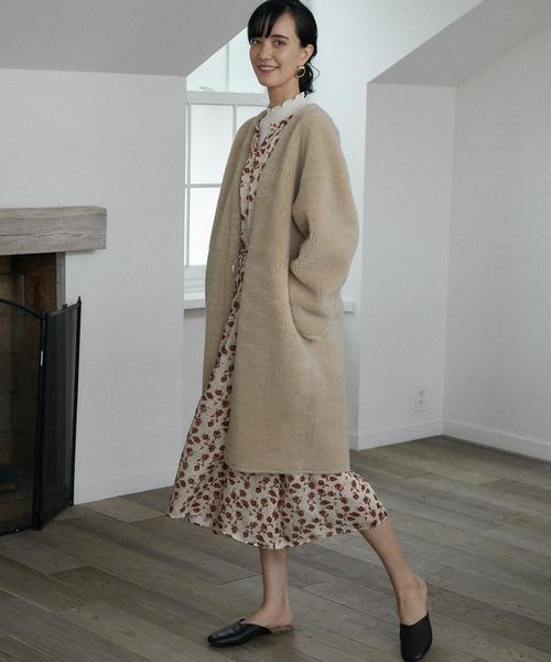 green label relaxing（グリーンレーベルリラクシング）の「CF ボア 2WAY コート LONG ◆（その他アウター・レディース・モカ/ナチュラル・36/38）」の21枚目の写真