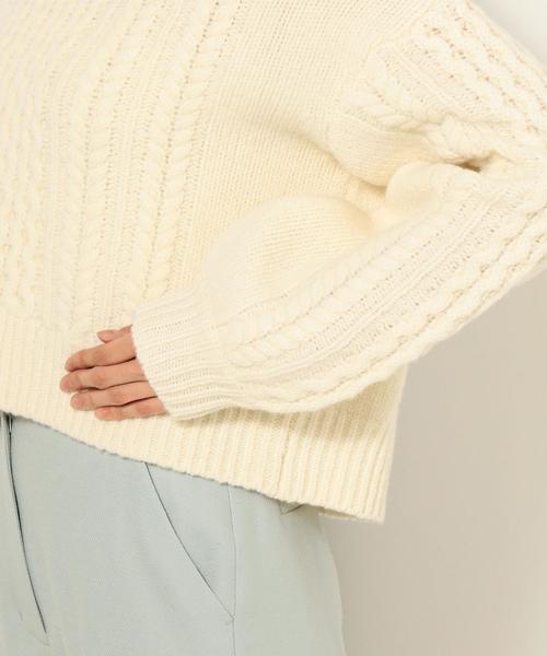 Jewel Changes（ジュエルチェンジズ）の「〓★JC アラン柄 パフスリーブ袖 プルオーバー（ニット/セーター・レディース・ブラック/オフホワイト・FREE）」の8枚目の写真