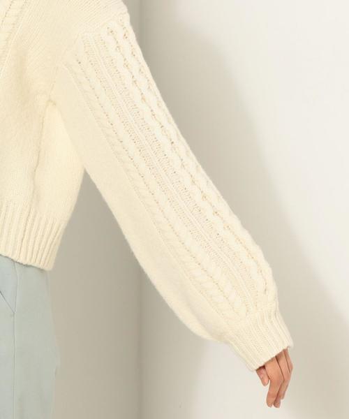 Jewel Changes（ジュエルチェンジズ）の「〓★JC アラン柄 パフスリーブ袖 プルオーバー（ニット/セーター・レディース・ブラック/オフホワイト・FREE）」の9枚目の写真