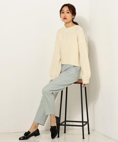 Jewel Changes（ジュエルチェンジズ）の「〓★JC アラン柄 パフスリーブ袖 プルオーバー（ニット/セーター・レディース・ブラック/オフホワイト・FREE）」の11枚目の写真