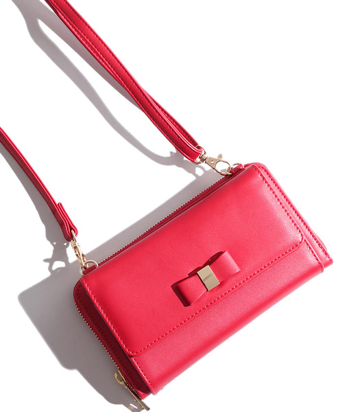 WEGO（ウィゴー）の「WEGO/リボンウォレットショルダーバッグ（ショルダーバッグ・レディース・ブラック/レッド/その他1・FREE）」の3枚目の写真