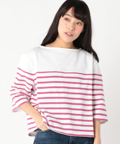 SHIPS(シップス)の「MAISON CHANTOISE:ドロップショルダートップス(Tシャツ/カットソー・レディース・ブラック/ピンク系その他・ONE SIZE)」の1枚目の写真