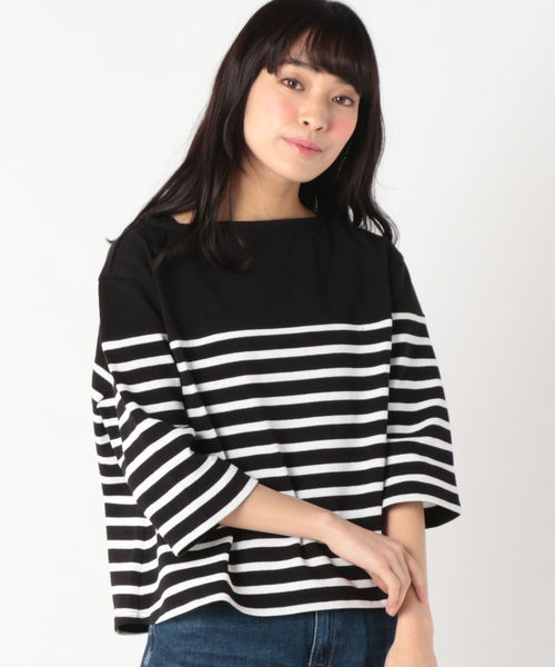 SHIPS(シップス)の「MAISON CHANTOISE:ドロップショルダートップス(Tシャツ/カットソー・レディース・ブラック/ピンク系その他・ONE SIZE)」の2枚目の写真