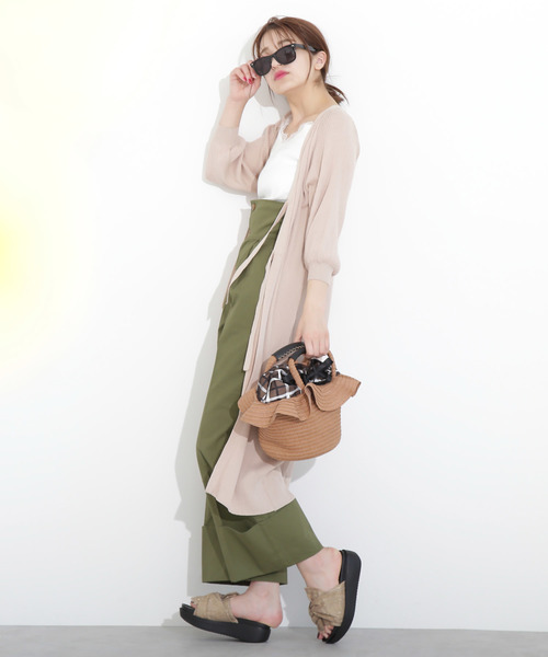 FREE'S MART(フリーズマート)の「フリルかごバッグ(かごバッグ・レディース・ホワイト/ブラウン・フリ-)」の9枚目の写真