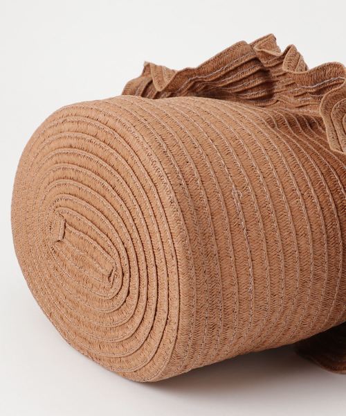 FREE'S MART(フリーズマート)の「フリルかごバッグ(かごバッグ・レディース・ホワイト/ブラウン・フリ-)」の6枚目の写真