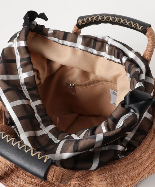 FREE'S MART(フリーズマート)の「フリルかごバッグ(かごバッグ・レディース・ホワイト/ブラウン・フリ-)」の7枚目の写真