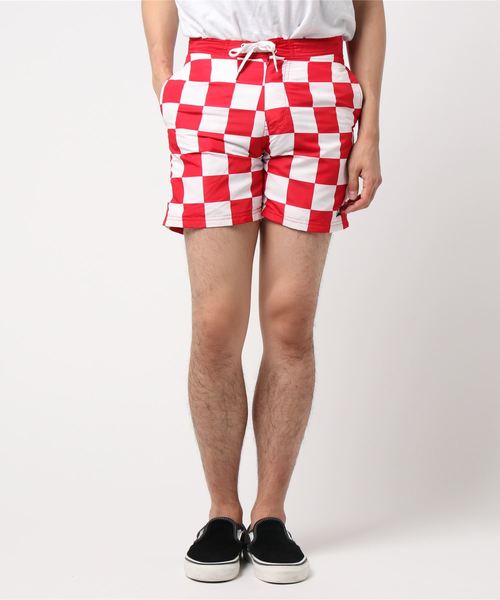STYLEBLOCK（スタイルブロック）の「水陸両用グランプリチェック総柄ショートパンツ（その他パンツ・メンズ・ブラック/レッド・M/L）」の2枚目の写真