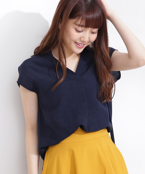 N.（N. Natural Beauty Basic）（エヌエヌナチュラルビューティーベーシック）の「ドライポプリンスキッパーシャツ（シャツ/ブラウス・レディース・ホワイト/ネイビー/ブルー/ライトグリーン・MEDIUM）」の3枚目の写真