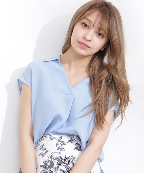 N.（N. Natural Beauty Basic）（エヌエヌナチュラルビューティーベーシック）の「ドライポプリンスキッパーシャツ（シャツ/ブラウス・レディース・ホワイト/ネイビー/ブルー/ライトグリーン・MEDIUM）」の4枚目の写真