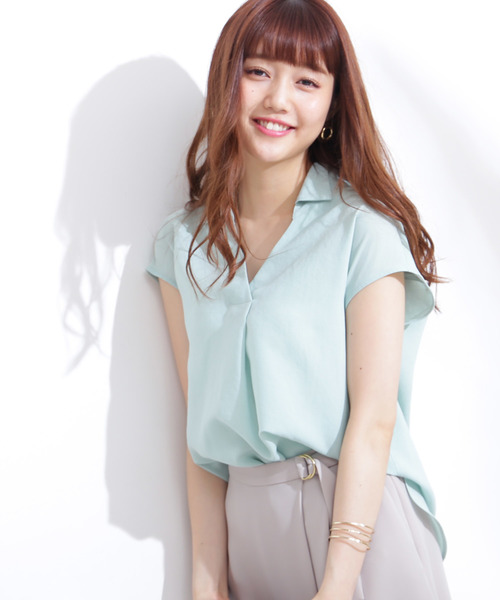 N.（N. Natural Beauty Basic）（エヌエヌナチュラルビューティーベーシック）の「ドライポプリンスキッパーシャツ（シャツ/ブラウス・レディース・ホワイト/ネイビー/ブルー/ライトグリーン・MEDIUM）」の2枚目の写真