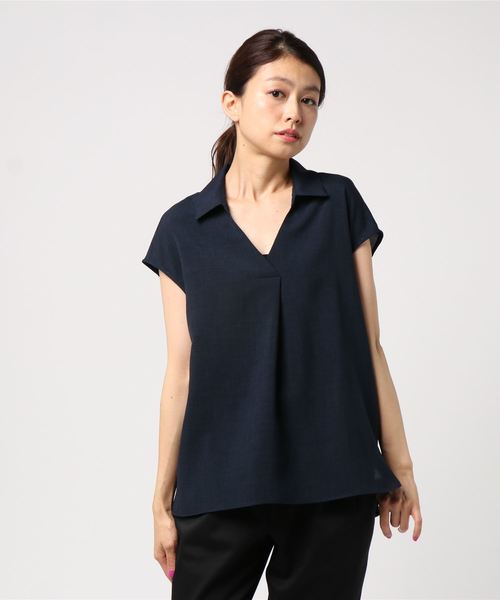 N.（N. Natural Beauty Basic）（エヌエヌナチュラルビューティーベーシック）の「ドライポプリンスキッパーシャツ（シャツ/ブラウス・レディース・ホワイト/ネイビー/ブルー/ライトグリーン・MEDIUM）」の11枚目の写真