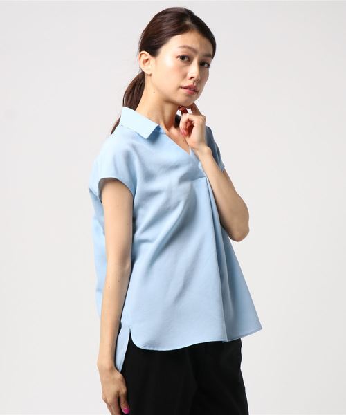 N.（N. Natural Beauty Basic）（エヌエヌナチュラルビューティーベーシック）の「ドライポプリンスキッパーシャツ（シャツ/ブラウス・レディース・ホワイト/ネイビー/ブルー/ライトグリーン・MEDIUM）」の13枚目の写真