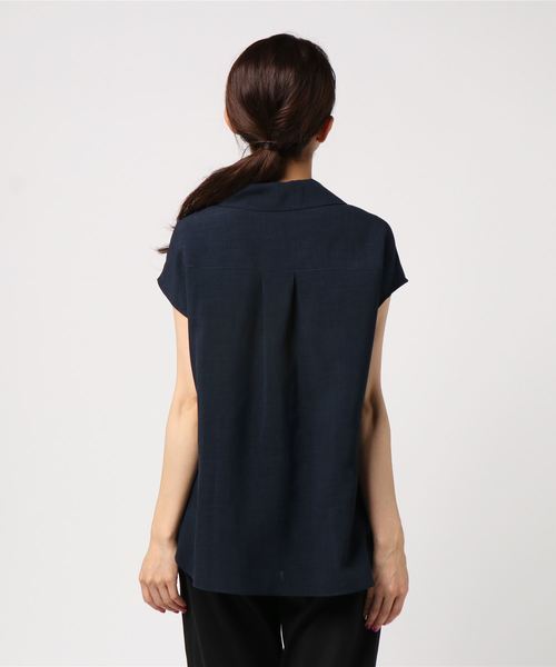 N.（N. Natural Beauty Basic）（エヌエヌナチュラルビューティーベーシック）の「ドライポプリンスキッパーシャツ（シャツ/ブラウス・レディース・ホワイト/ネイビー/ブルー/ライトグリーン・MEDIUM）」の6枚目の写真