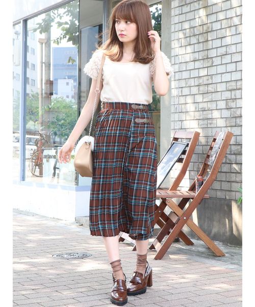 dazzlin（ダズリン）の「チェックプリーツラップスカート（スカート