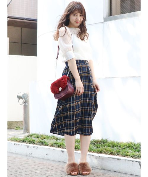dazzlin（ダズリン）の「チェックプリーツラップスカート（スカート