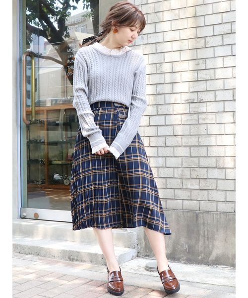 dazzlin（ダズリン）の「チェックプリーツラップスカート（スカート