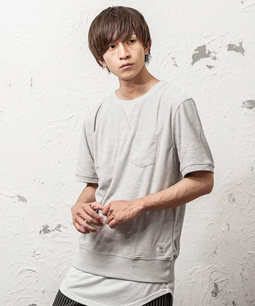 MinoriTY（マイノリティ）の「半袖パイルクルースウェット（スウェット・メンズ・ブラック/ネイビー/グレー/ピンク・M/L/XL）」の2枚目の写真