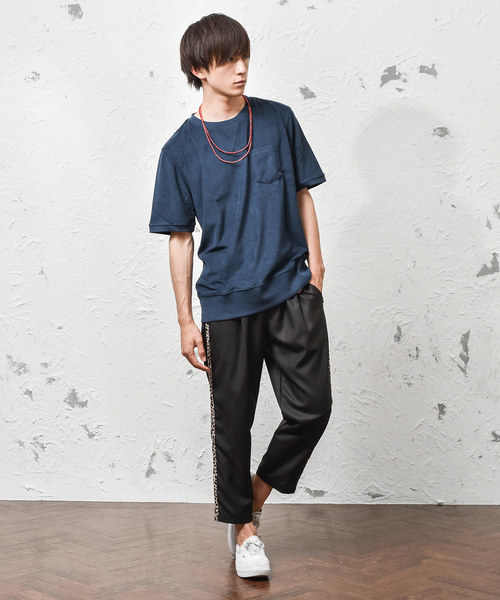 MinoriTY（マイノリティ）の「半袖パイルクルースウェット（スウェット・メンズ・ブラック/ネイビー/グレー/ピンク・M/L/XL）」の7枚目の写真