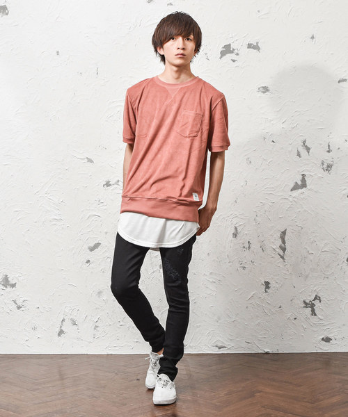 MinoriTY（マイノリティ）の「半袖パイルクルースウェット（スウェット・メンズ・ブラック/ネイビー/グレー/ピンク・M/L/XL）」の8枚目の写真