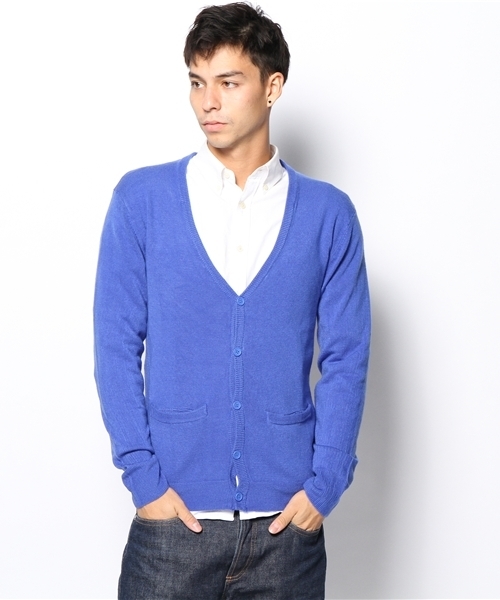 WEGO(ウィゴー)の「WEGO/カシミヤタッチVネックカーディガン(カーディガン/ボレロ・メンズ・ネイビー/マスタード/レッド/ワイン/ブラック/グリーン/ロイヤルブルー・SMALL/MEDIUM/LARGE)」の5枚目の写真