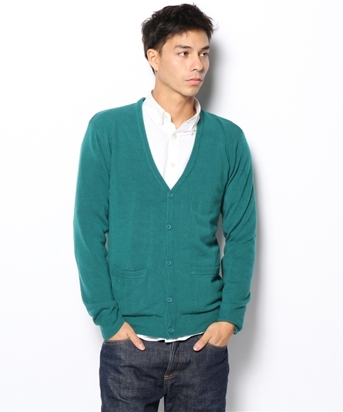 WEGO(ウィゴー)の「WEGO/カシミヤタッチVネックカーディガン(カーディガン/ボレロ・メンズ・ネイビー/マスタード/レッド/ワイン/ブラック/グリーン/ロイヤルブルー・SMALL/MEDIUM/LARGE)」の3枚目の写真