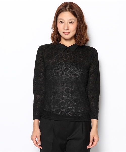 WEGO（ウィゴー）の「WEGO/レース襟ツキTee（Tシャツ/カットソー・レディース・オフホワイト/ブラック・FREE）」の3枚目の写真