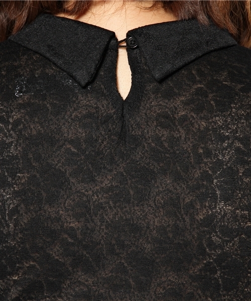 WEGO（ウィゴー）の「WEGO/レース襟ツキTee（Tシャツ/カットソー・レディース・オフホワイト/ブラック・FREE）」の8枚目の写真