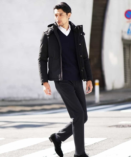 MICHEL KLEIN HOMME   （ミッシェルクランオム）の「ダウンブルゾン（ミストナイロンストレッチ）（ダウンジャケット/コート・メンズ・チャコールグレー/ブラック・46/48/51）」の5枚目の写真