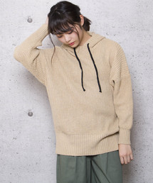 【Jewelobe/ ジュエローブ】ビッグシルエット ニットパーカー